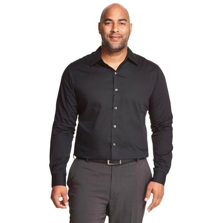 Big & Tall Van Heusen Classic-fit Easy-care Button-down Shirt, Men's, Size: 2xb, Black