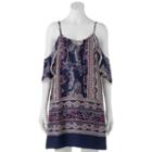 Juniors' Trixxi Lace-up Off Shoulder Shift Dress, Girl's, Size: Small, Blue (navy)