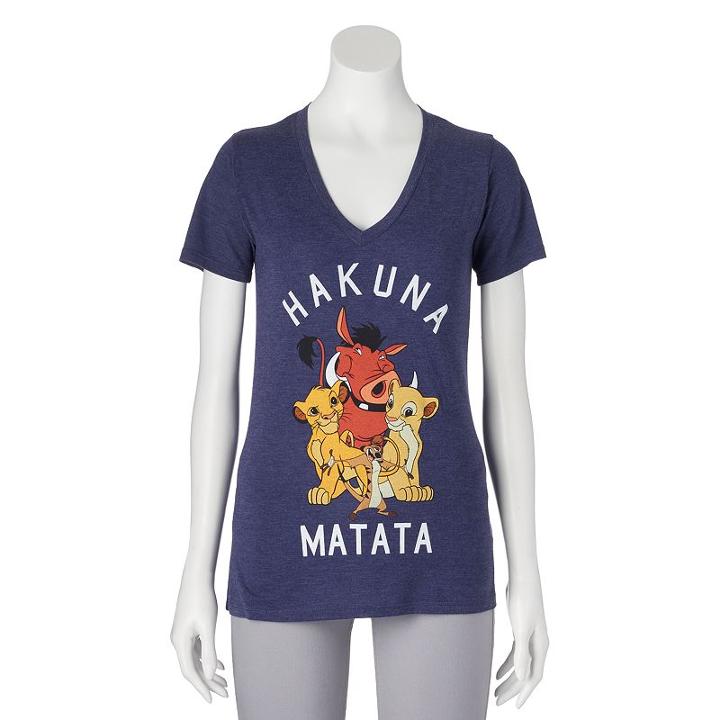 Disney's Juniors' The Lion King Hakuna Matata Graphic Tee, Girl's, Size: Small, Grey Other