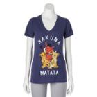 Disney's Juniors' The Lion King Hakuna Matata Graphic Tee, Girl's, Size: Small, Grey Other