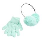 Girls 4-16 So&reg; Rhinestone Faux-fur Earmuffs & Gloves Set, Girl's, Lt Green