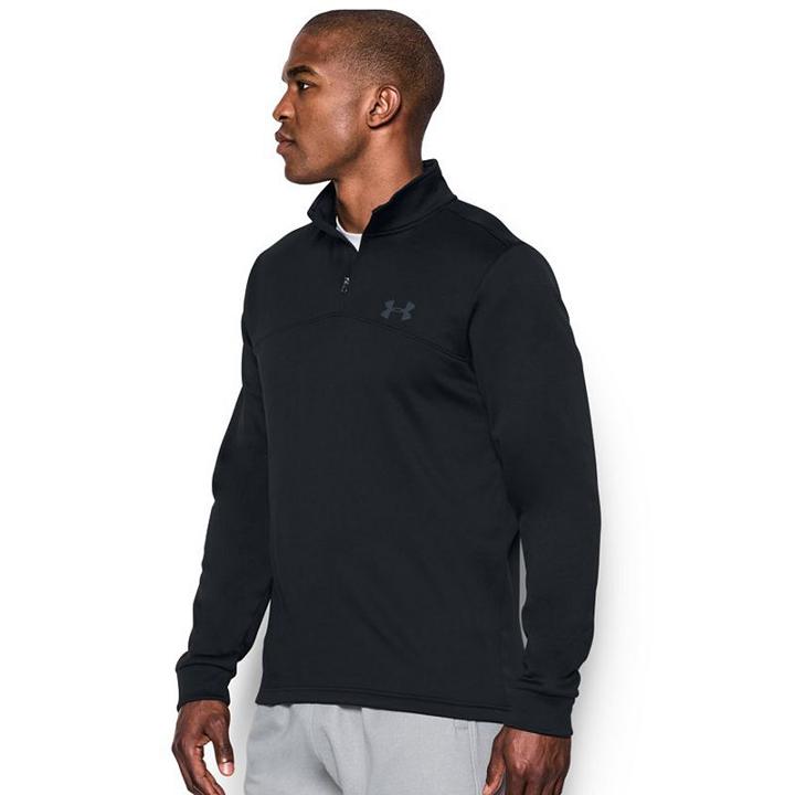 Men's Under Armour Armour Fleece Icon Quarter-zip Top, Size: Large, Black