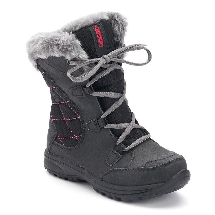 Columbia Ice Maiden Lace Ii Girls' Waterproof Boots, Girl's, Size: Medium (2), Grey (charcoal)