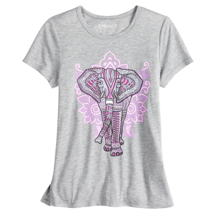 Girls 7-16 & Plus Size Mudd&reg; Graphic Tee, Size: 7-8, Grey