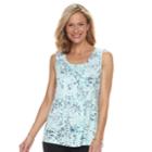 Women's Croft & Barrow&reg; Pleated Scoopneck Tank, Size: Small, Light Blue