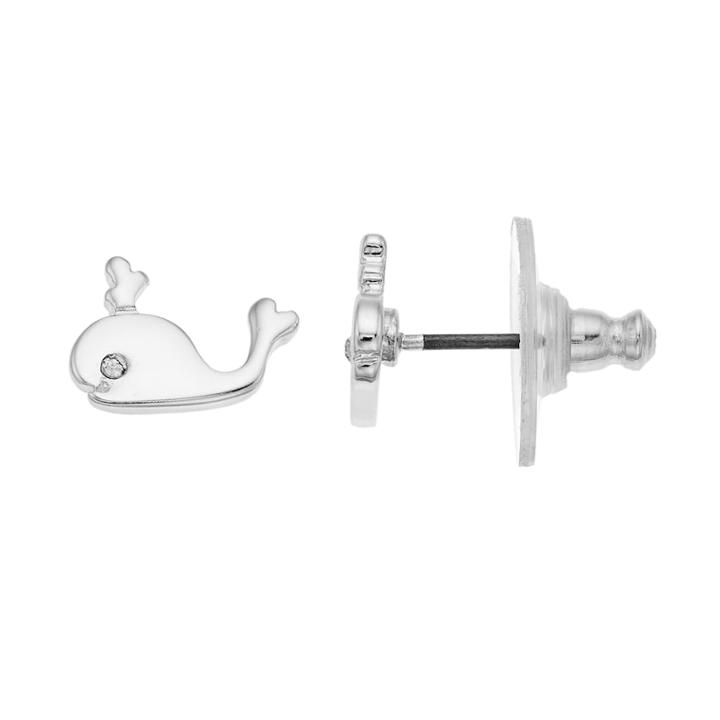 Lc Lauren Conrad Whale Nickel Free Stud Earrings, Women's, Silver