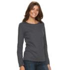 Women's Croft & Barrow&reg; Ribbed Mock-layer Sweater, Size: Xs, Dark Grey