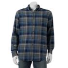 Men's Croft & Barrow&reg; Classic-fit Plaid Flannel Button-down Shirt, Size: Xxl, Med Grey