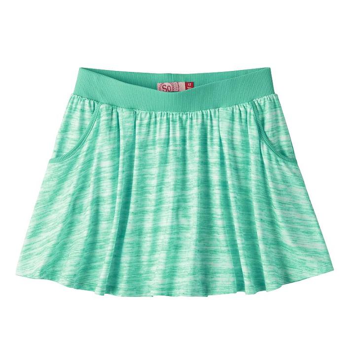 Girls 7-16 So&reg; Ribbed Waist Knit Skirt, Girl's, Size: 10, Turquoise/blue (turq/aqua)
