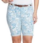 Plus Size Gloria Vanderbilt Joslyn Belted Bermuda Jean Shorts, Women's, Size: 18 W, Light Blue