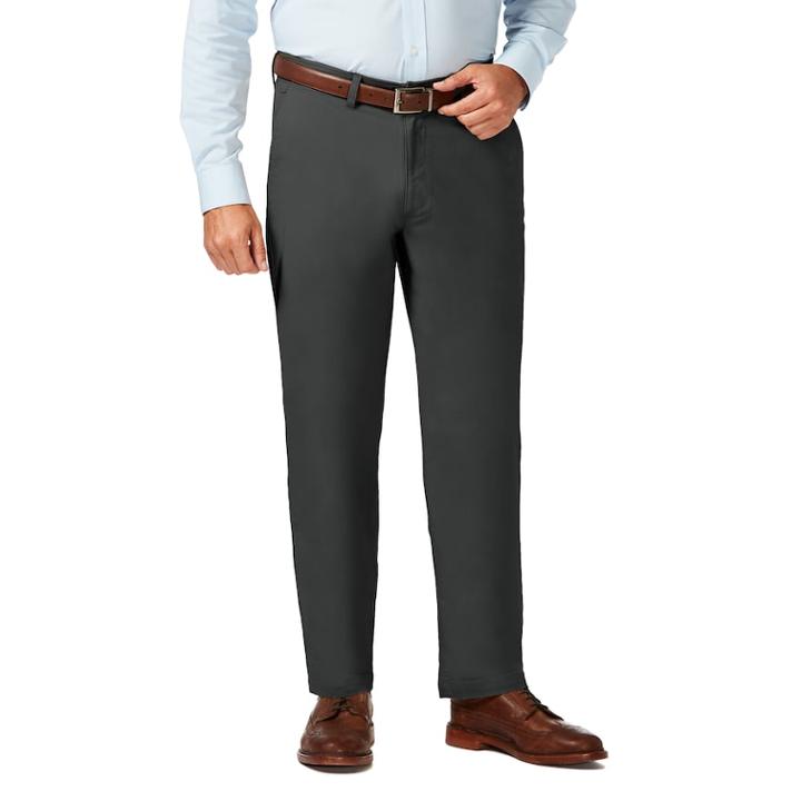 Big & Tall Haggar Coastal Comfort Classic-fit Stretch Flat-front Chino Pants, Men's, Size: 46x29, Med Grey