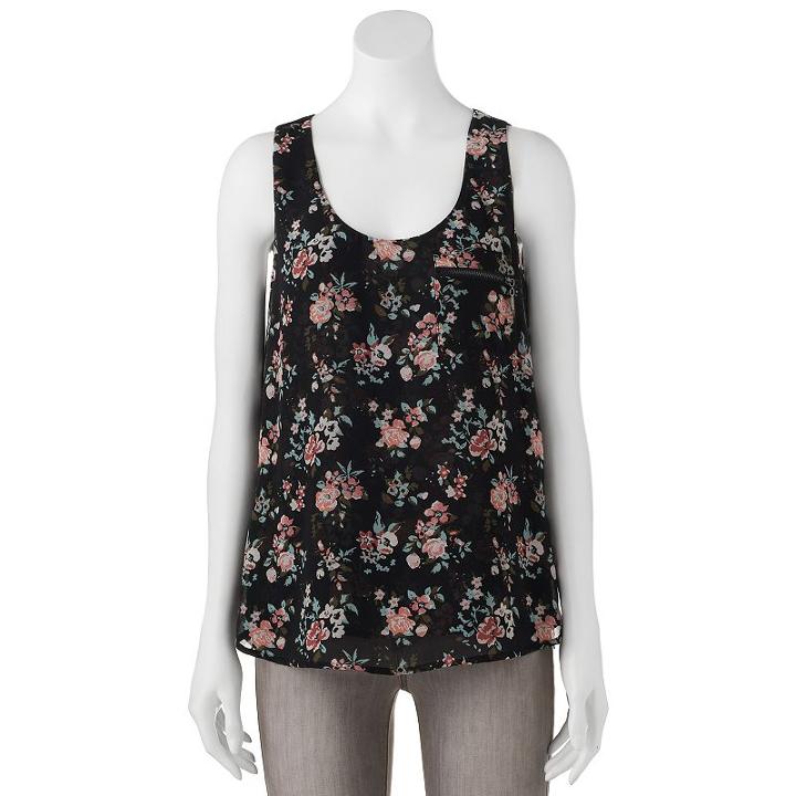 Juniors' My Michelle Zipper Accent Tank Top, Girl's, Size: Medium, Oxford