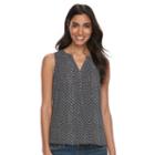 Petite Apt. 9&reg; Sleeveless Popover Top, Women's, Size: L Petite, Black