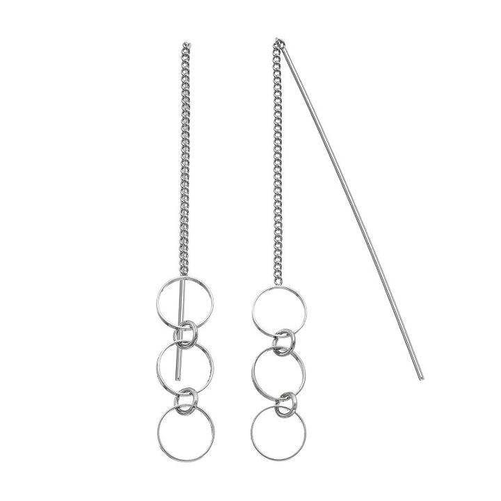 Apt. 9&reg; Nickel Free Triple Circle Threader Earrings, Women's, Silver
