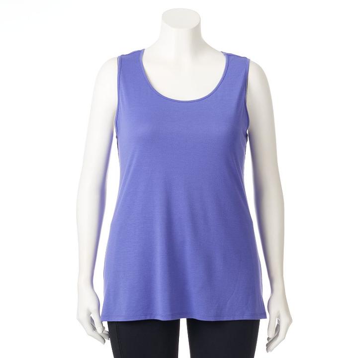 Plus Size Wild Majesty Layered Racerback Tank, Women's, Size: 3xl, Purple Oth