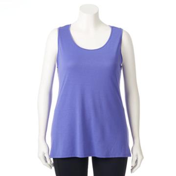 Plus Size Wild Majesty Layered Racerback Tank, Women's, Size: 3xl, Purple Oth