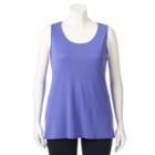 Plus Size Wild Majesty Layered Racerback Tank, Women's, Size: 3xl, Purple Oth