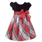 Girls 4-6x Jessica Ann Cap Sleeve Velvet Dress, Size: 6, Red