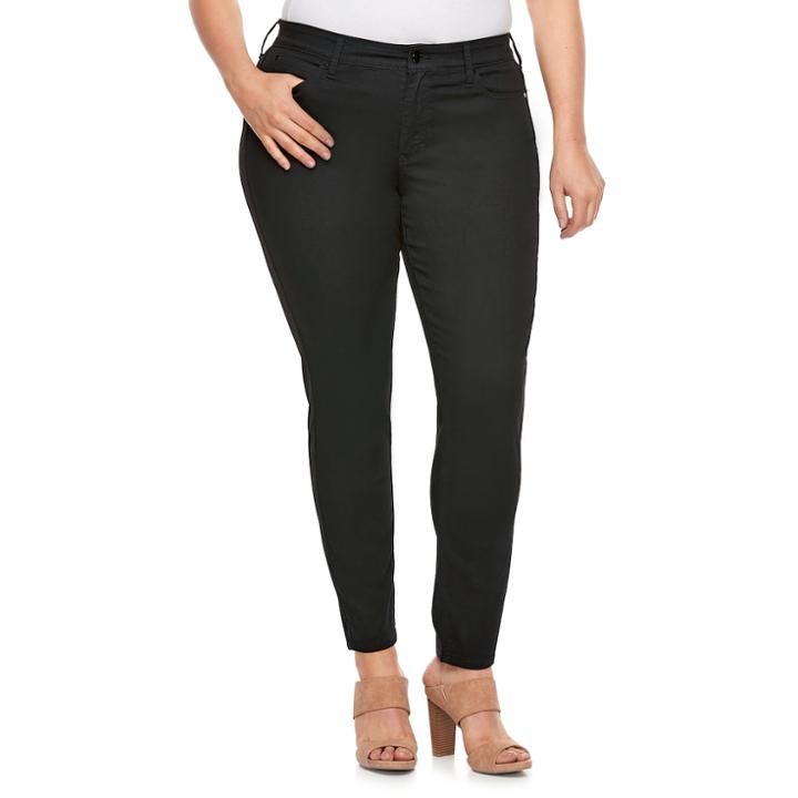 Plus Size Jennifer Lopez Black Skinny Jeans, Women's, Size: 20 W