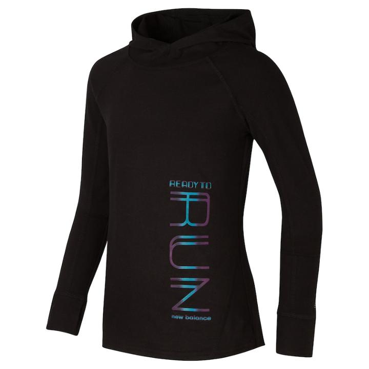 Girls 7-16 New Balance Hooded Performance Top, Size: 10-12, Black