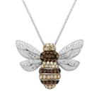 Artistique Crystal Sterling Silver Bee Pendant Necklace - Made With Swarovski Crystals, Women's, Size: 18, Multicolor