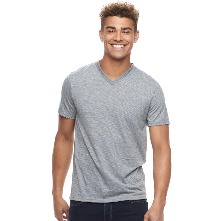 Men's Urban Pipeline&reg; Ultimate Striped Tee, Size: Large, Med Grey