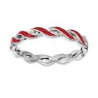 Stacks And Stones Sterling Silver Stack Ring, Women's, Size: 7, Red