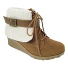 Mia Heidi Girls' Wedge Ankle Booties, Girl's, Size: 4, Lt Brown