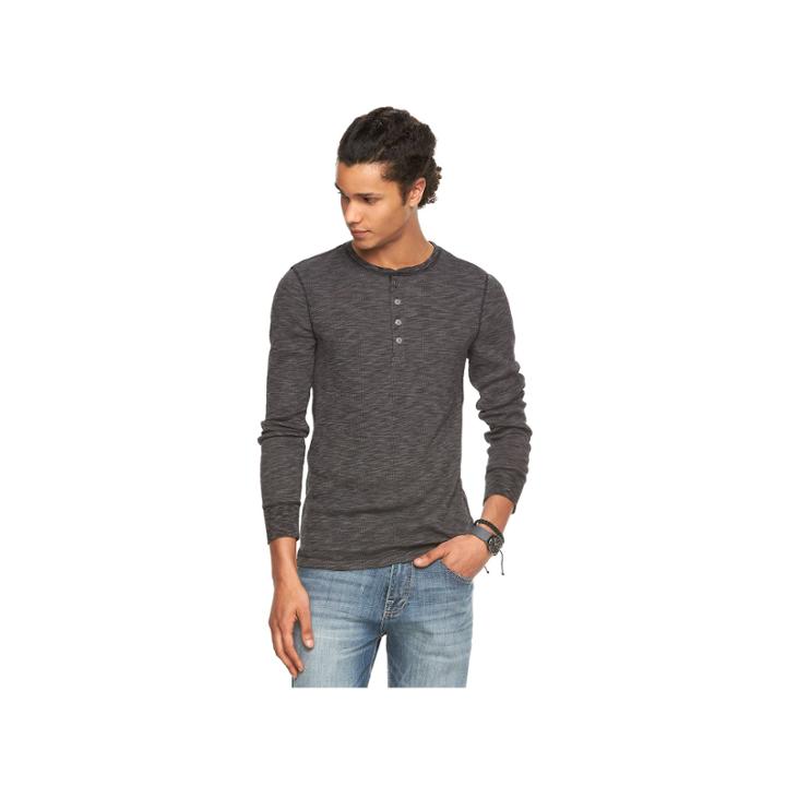 Big & Tall Rock & Republic Thermal Henley Tee, Men's, Size: 3xl, Grey