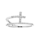 10k Gold 1/6 Carat T.w. Diamond Cross Ring, Women's, White