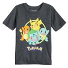 Boys 4-10 Jumping Beans&reg; Pokemon Pikachu, Squirtle, Charmander & Bulbasaur Graphic Tee, Size: 6, Dark Grey
