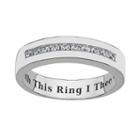 Sweet Sentiments Sterling Silver Cubic Zirconia Wedding Ring, Women's, Size: 7, Grey