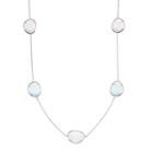 Sterling Silver Lab-created Blue & Pink Cat's-eye Long Necklace, Women's, Size: 36, Multicolor