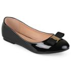 Journee Collection Kim Women's Glossy Ballet Flats, Girl's, Size: Medium (8.5), Black