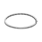 Artistique Sterling Silver Crystal Bangle Bracelet - Made With Swarovski Crystals, Women's, White