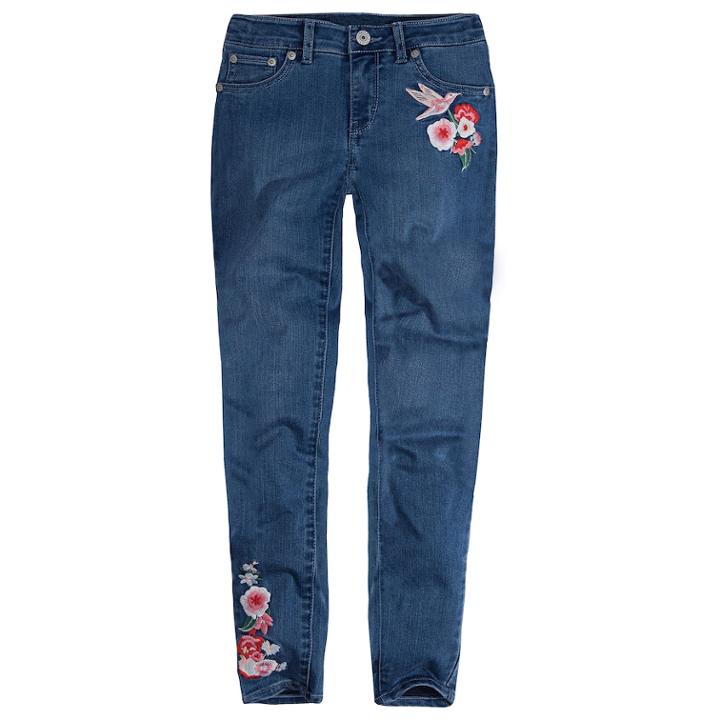 Girls 7-16 Levi's 710 Embroidered Flower Super Skinny Jeans, Size: 16, Light Blue
