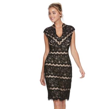Women's Onyx Nite Lace Sheath Dress, Size: 14, Oxford
