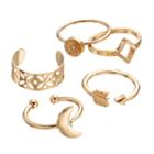 Mudd&reg; Crescent, Sunburst, Arrow & Triangle Toe Ring Set, Women's, Gold