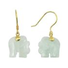 Jade 10k Gold Elephant Drop Earrings, Women's, Green