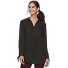 Women's Elle&trade; Tie-hem Splitneck Tunic, Size: Xs, Oxford