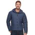 Men's Heat Keep Nano Modern-fit Packable Hooded Puffer Jacket, Size: Medium, Blue (navy)