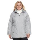 Plus Size D.e.t.a.i.l.s Hooded Rain Jacket, Women's, Size: 2xl, Med Grey