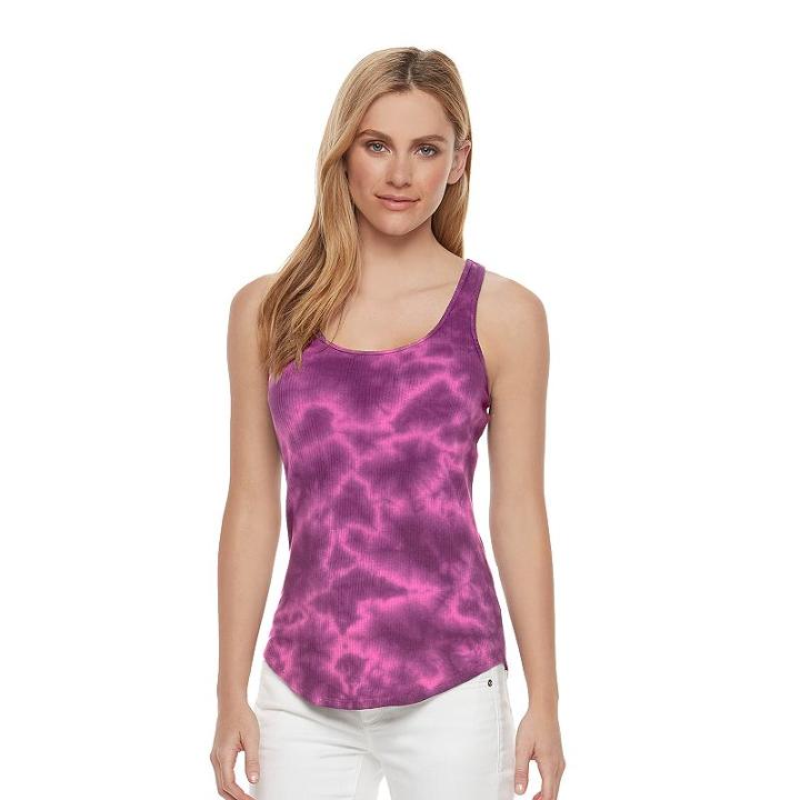 Women's Sonoma Goods For Life&trade; Ribbed Scoopneck Tank, Size: Xl, Med Purple