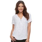 Petite Apt. 9&reg; Zipper Accent Tee, Women's, Size: S Petite, Natural