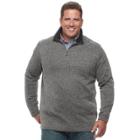 Big & Tall Haggar Regular-fit Marled Stretch Fleece Quarter-zip Pullover, Men's, Size: 3xb, Grey Other