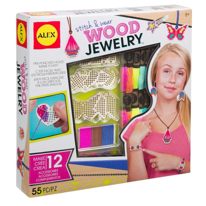 Alex Toys Stitch & Wear Wood Jewelry Kit, Multicolor