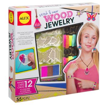 Alex Toys Stitch & Wear Wood Jewelry Kit, Multicolor