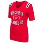Women's Campus Heritage Wisconsin Badgers Distressed Artistic Tee, Size: Xl, Dark Red