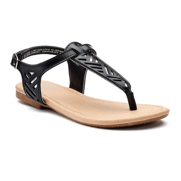 So&reg; Darya Girls' Sandals, Size: 4, Black