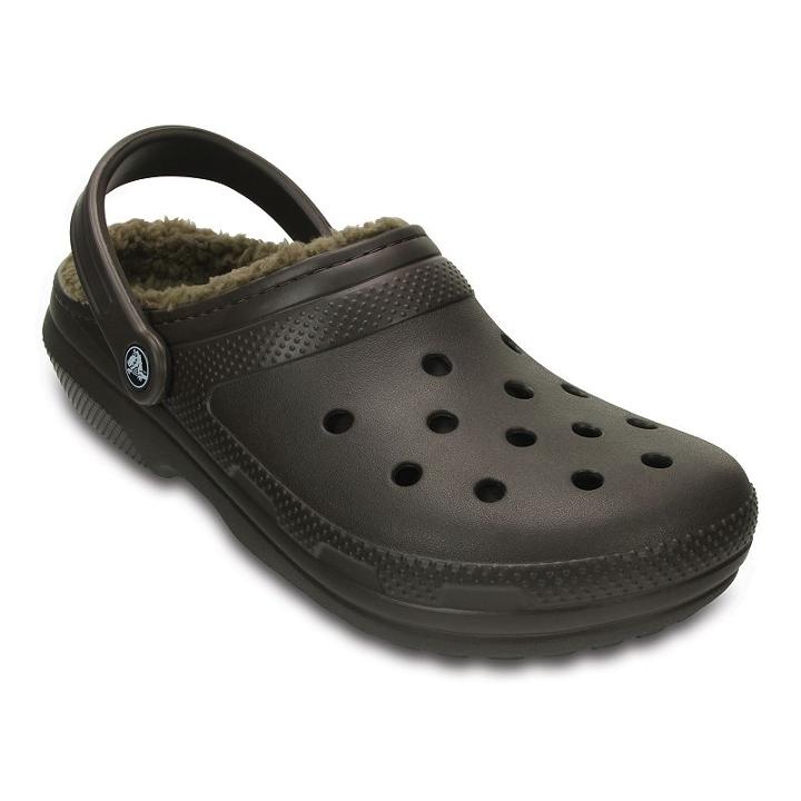 Crocs Classic Fuzz Lined Adult Clogs, Size: M7w9, Lt Brown